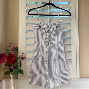 ZAFUL Striped Lace-up front Mini Dress (Size S)
